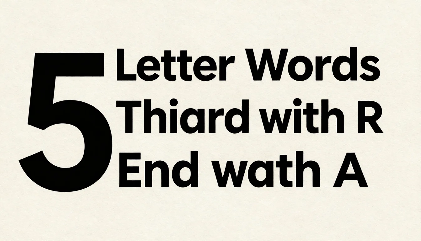 5 Letter Words That Start With R and End With A
