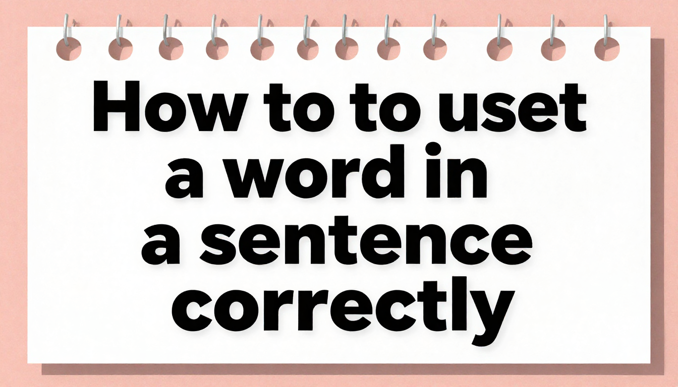 How to use a word in a sentence correctly