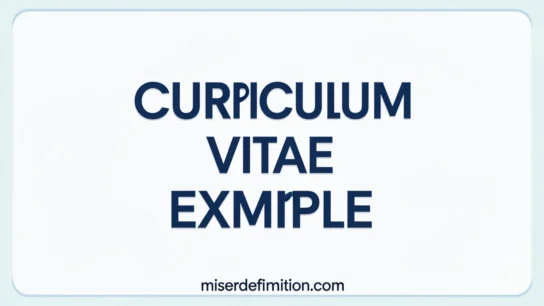 Curriculum Vitae Example