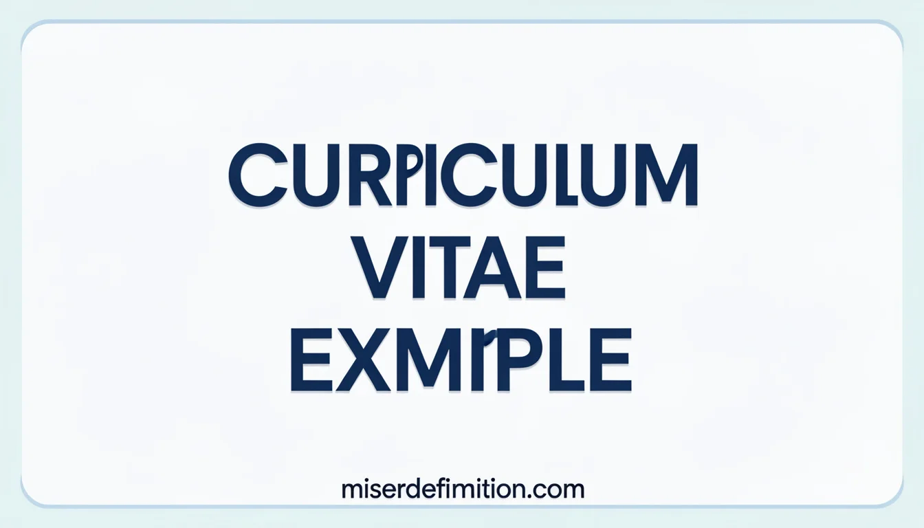 Curriculum Vitae Example